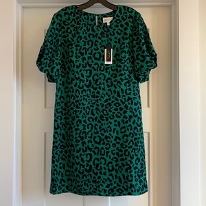 Milly Emerald Leopard Print Dress